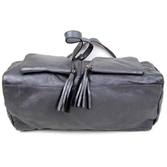 TIFFANY & FRED PARIS SOFT METALLIC GENUINE LEATHER SHOULDER BAG HANDBAG PURSE - Picture 6 of 12